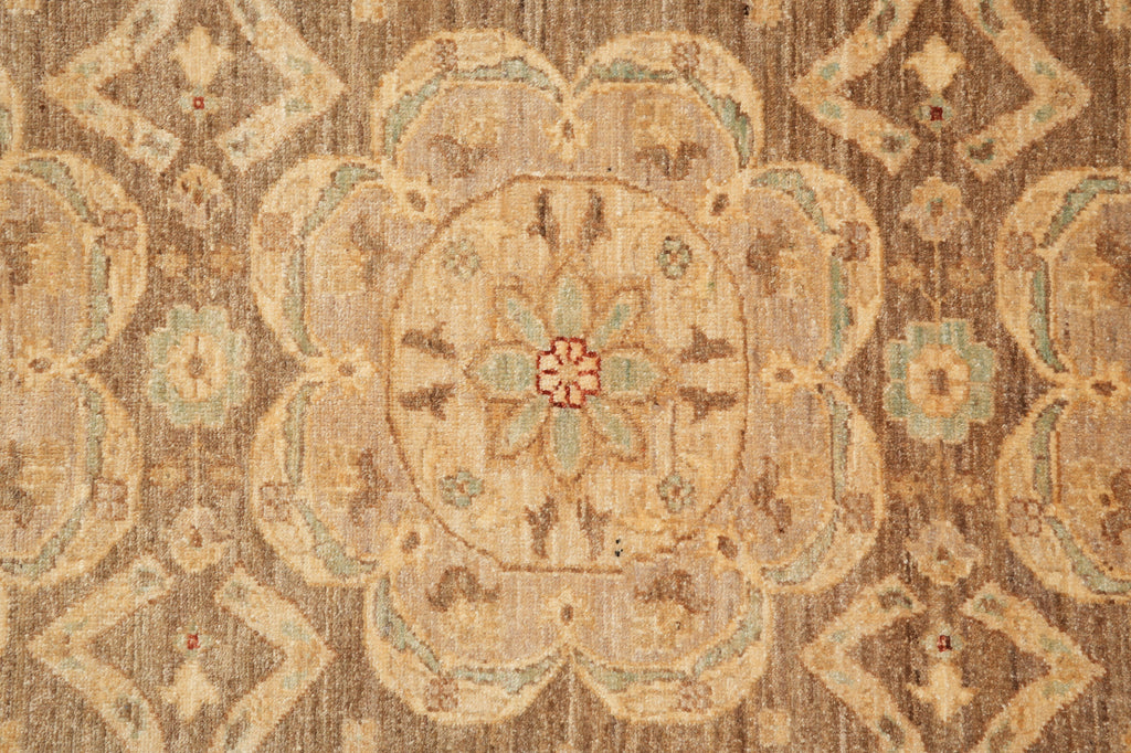8 x 9.9 Natural  Brown Chotan Carpet Wool Handmade Rug #PIX-13550