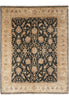 Load image into Gallery viewer, 8 x 9.8  Charcoal Black Natural Wool Chobi Peshawar Rug