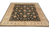 Load image into Gallery viewer, 8 x 9.8  Charcoal Black Natural Wool Chobi Peshawar Rug