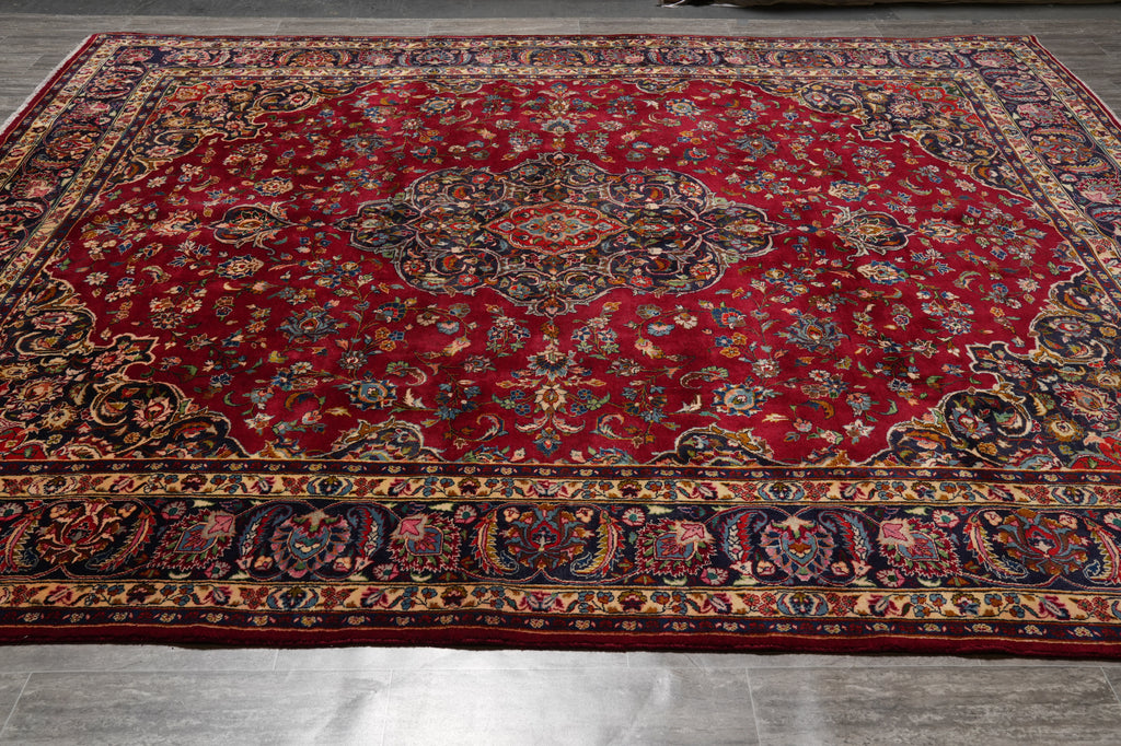 9.7 x 12 Authentic Persian Mashad Rug Sale #F-4564