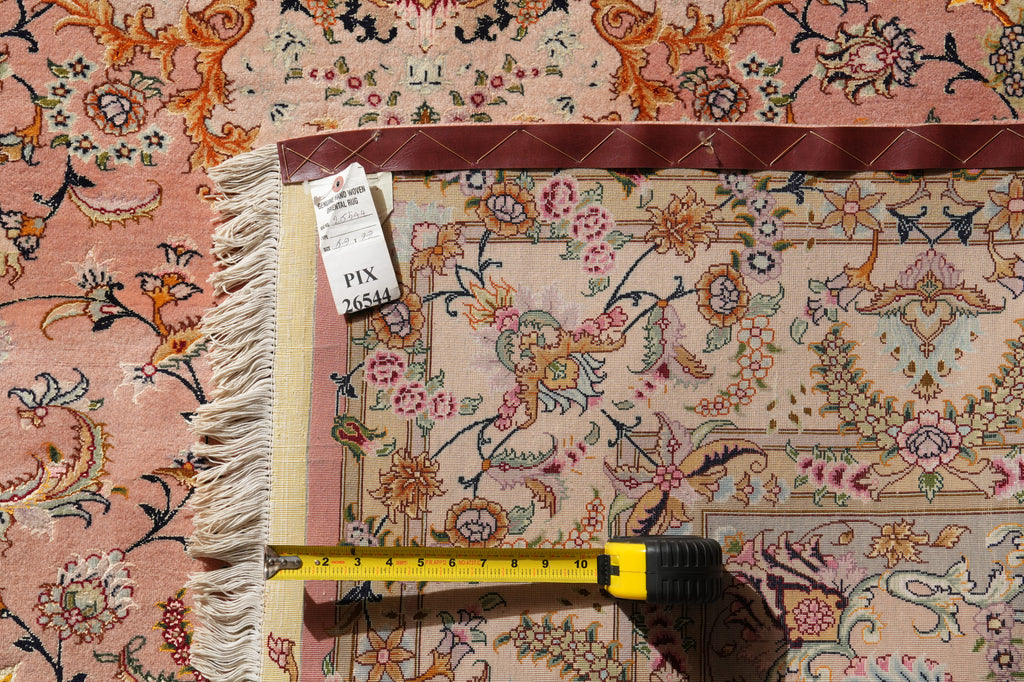 6.9 x 9.9 High Quality SIGNED Persian Carpet Iran Tabriz Rug Wool and Silk 400 KPSI #PIX-26544