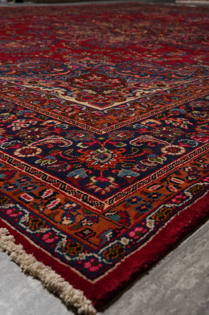 9.8 x 12.4 Persian Pre Owned Mashad Sabzevar Rug Liquidation Sale #F-4565