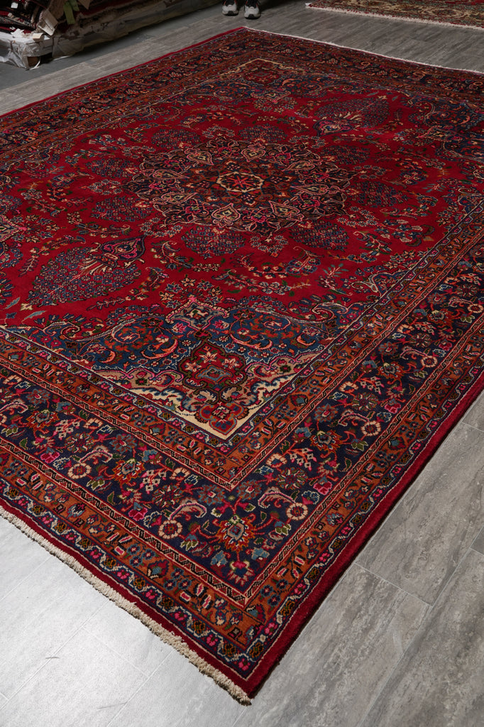 9.8 x 12.4 Persian Pre Owned Mashad Sabzevar Rug Liquidation Sale #F-4565