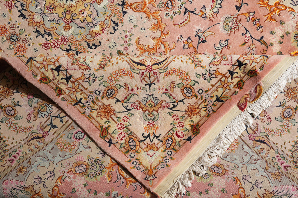 6.9 x 9.9 High Quality SIGNED Persian Carpet Iran Tabriz Rug Wool and Silk 400 KPSI #PIX-26544