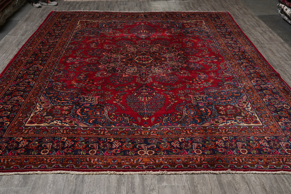 9.8 x 12.4 Persian Pre Owned Mashad Sabzevar Rug Liquidation Sale #F-4565