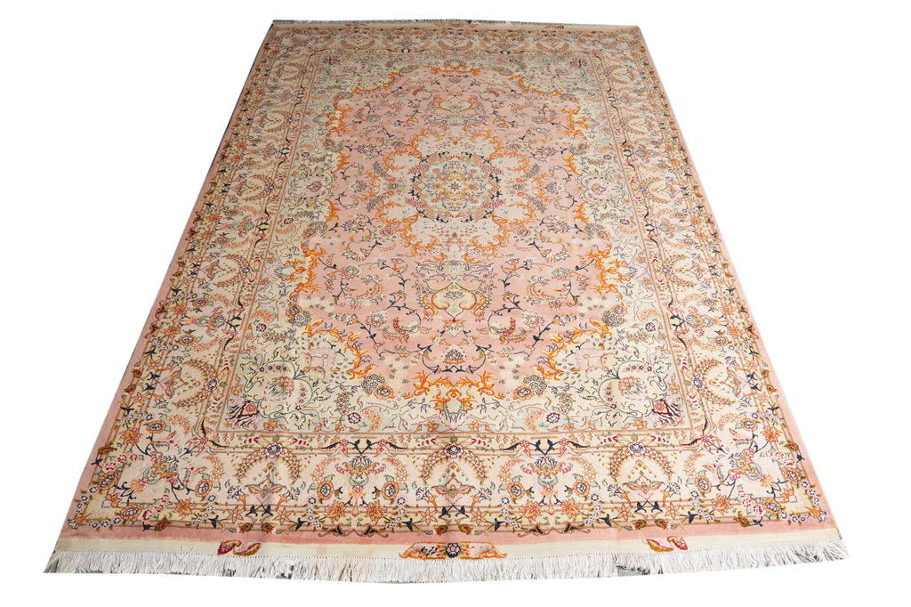 6.9 x 9.9 High Quality SIGNED Persian Carpet Iran Tabriz Rug Wool and Silk 400 KPSI #PIX-26544