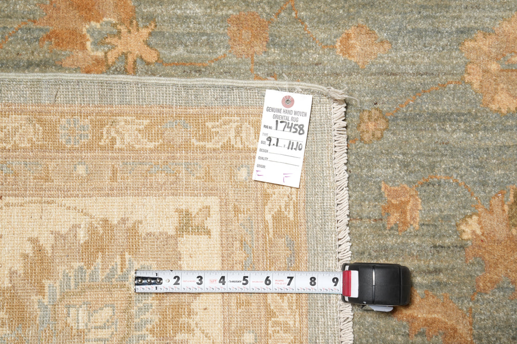 9 x 12 Light Aqua Green Handmade Rug #PIX-17458