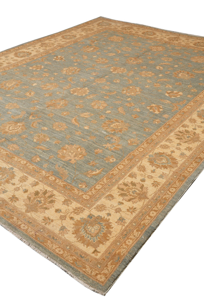 9 x 12 Light Aqua Green Handmade Rug #PIX-17458