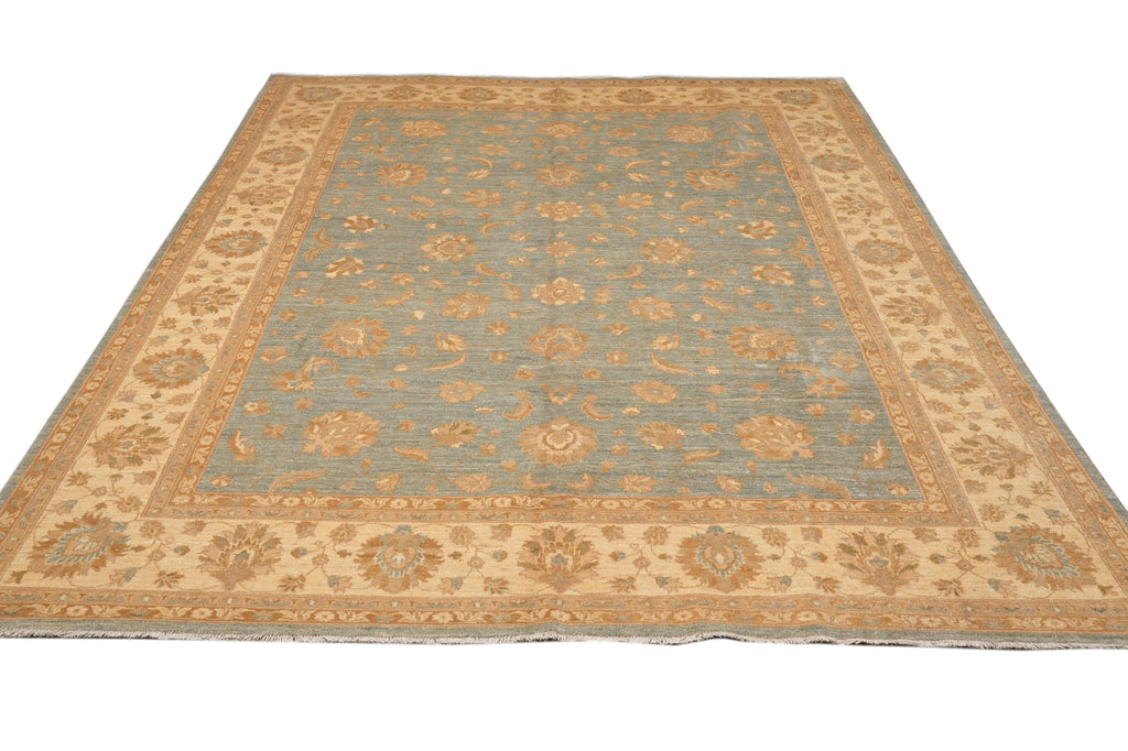 9 x 12 Light Aqua Green Handmade Rug
