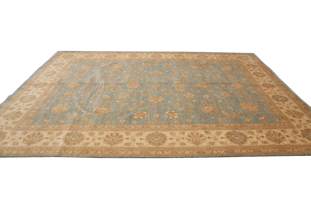 9 x 12 Light Aqua Green Handmade Rug #PIX-17458