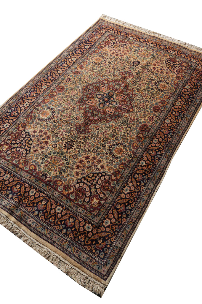 4.8 x 7 Fine Quality Wool Handmade Kashmir Rug #PIX-6188