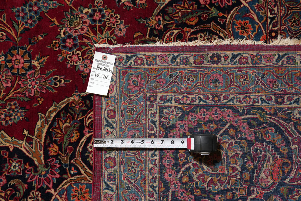 10 x 14 Authentic Antique Persian Kashan Rug Rich #PIX-2454