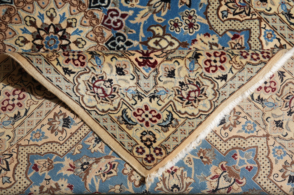 4 x 6.7 Authentic Persian Nain Rug LIGHT BLUE #B-78913