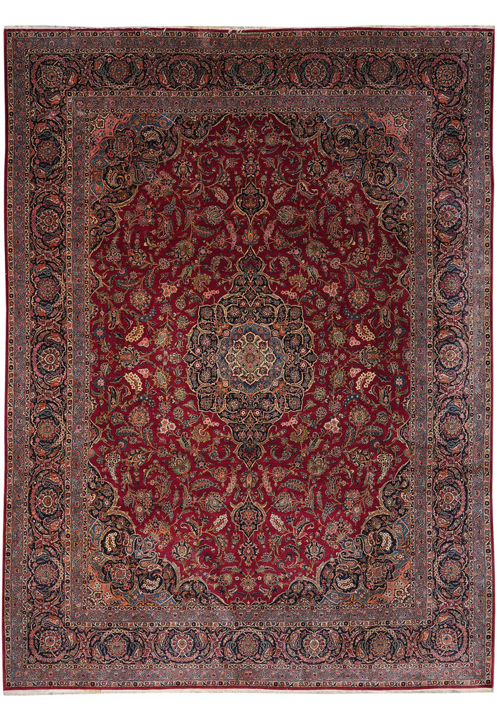 10 x 14 Authentic Antique Persian Kashan Rug