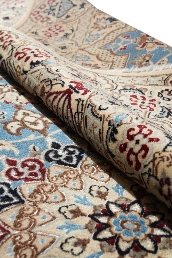 4 x 6.7 Authentic Persian Nain Rug LIGHT BLUE #B-78913