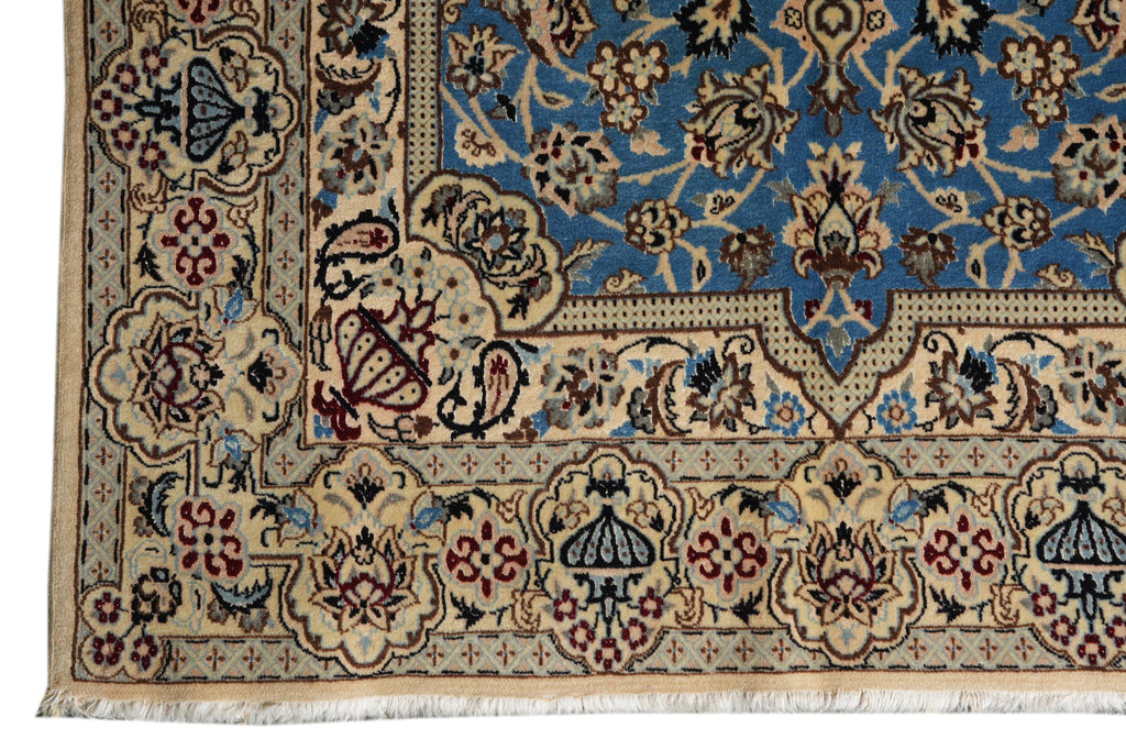4 x 6.7 Authentic Persian Nain Rug LIGHT BLUE #B-78913