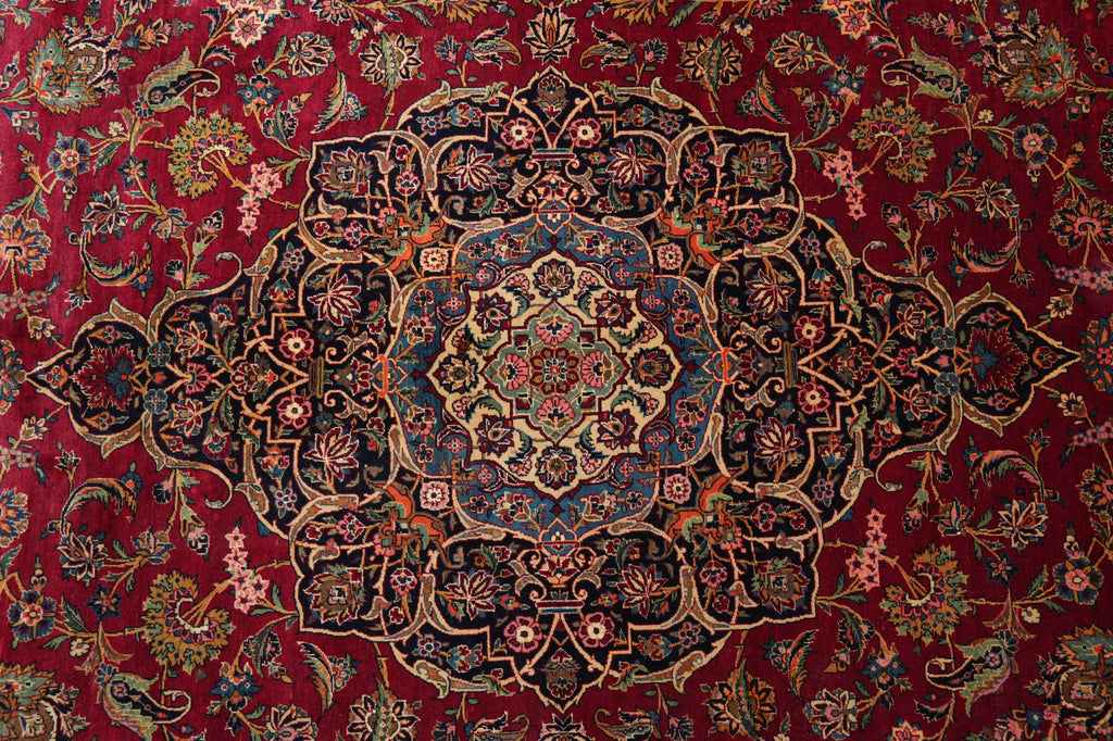 10 x 14 Authentic Antique Persian Kashan Rug Rich #PIX-2454