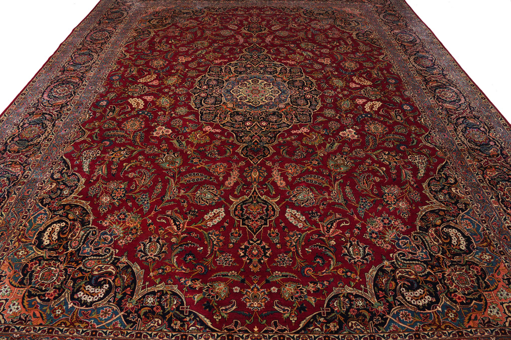 10 x 14 Authentic Antique Persian Kashan Rug Rich #PIX-2454