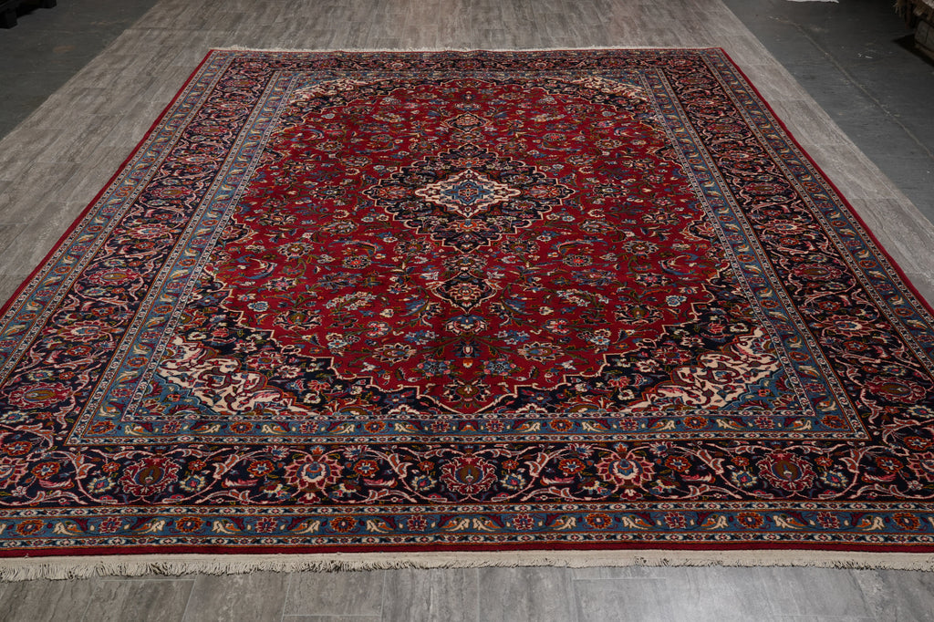 9.4 x 13 Traditional Classic Iran Persian Kashan Rug Popular Shark Tank Rug on Sale #F-4569