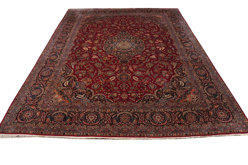 10 x 14 Authentic Antique Persian Kashan Rug