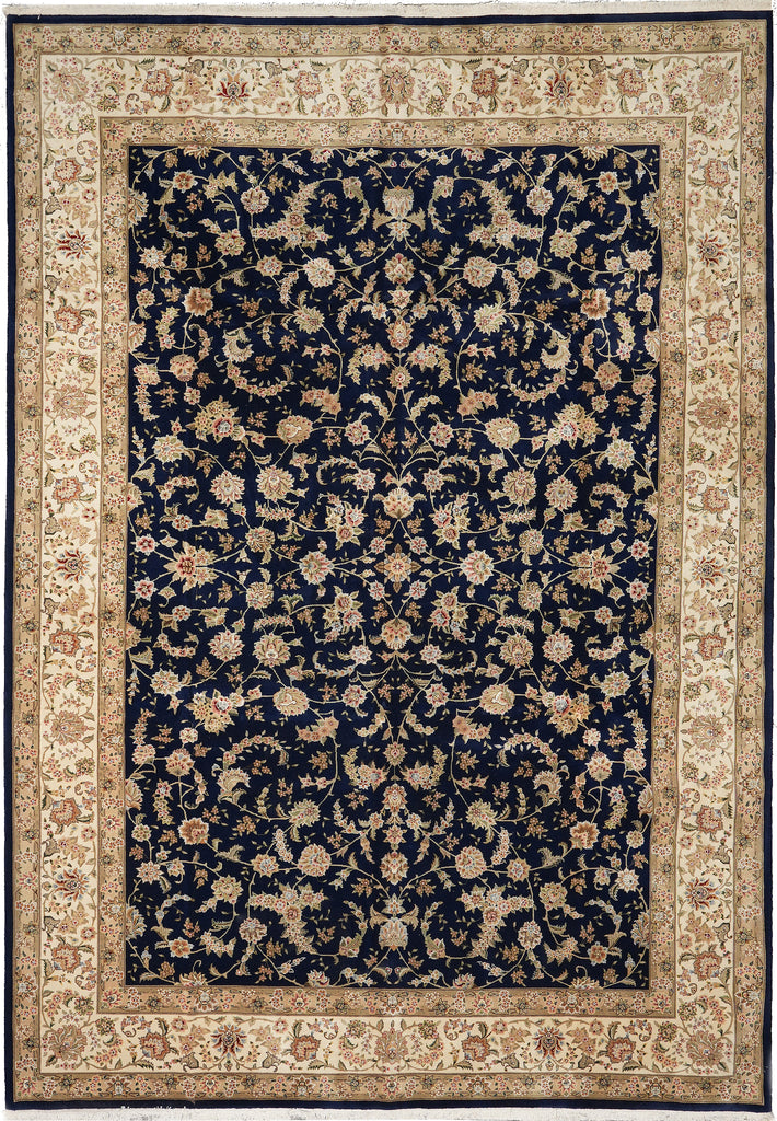 9.9 x 14 High Quality Wool and Silk Handmade Rug Black 