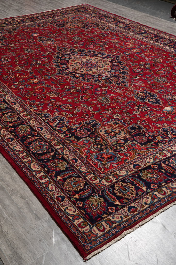 9.6 x 13 Traditional Handmade Iran Persian Kashan Rug Clearance Sale #F-4571