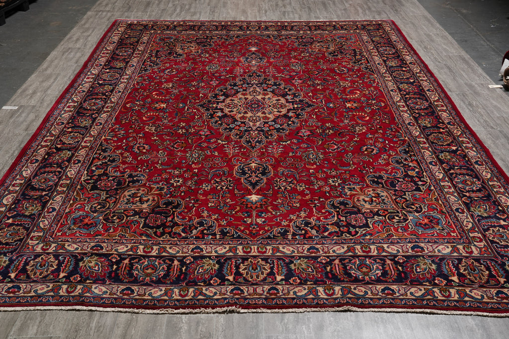 9.6 x 13 Traditional Handmade Iran Persian Kashan Rug Clearance Sale #F-4571