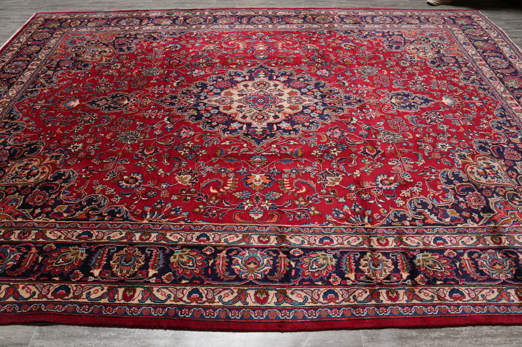 9.6 x 13 Traditional Handmade Iran Persian Kashan Rug Clearance Sale #F-4571