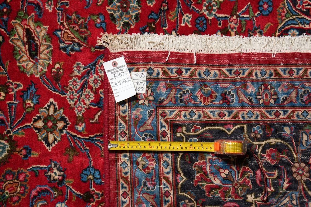 9.9 x 12 Persian Kashan Mashad Rug Classic Traditional Red Blue #F-4572