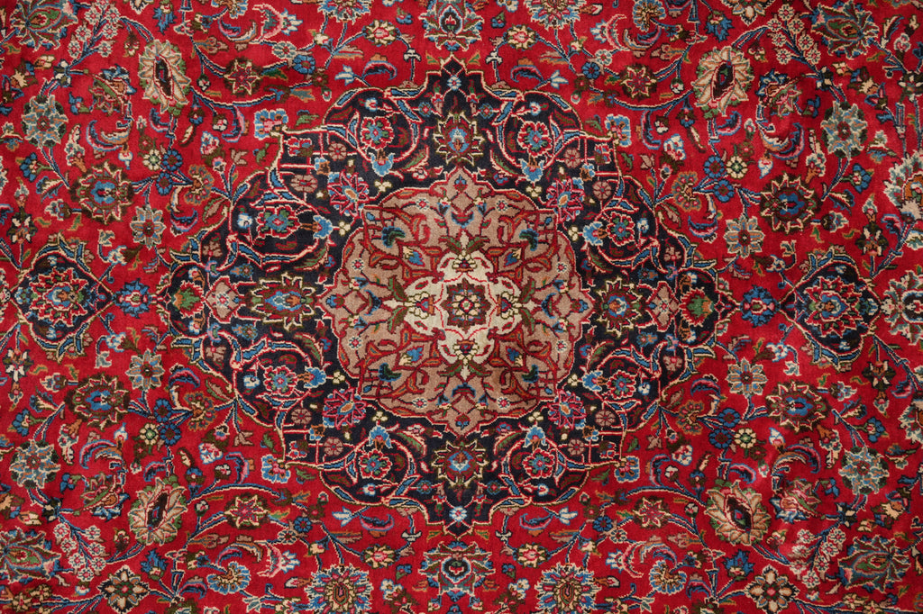 9.9 x 12 Persian Kashan Mashad Rug Classic Traditional Red Blue #F-4572