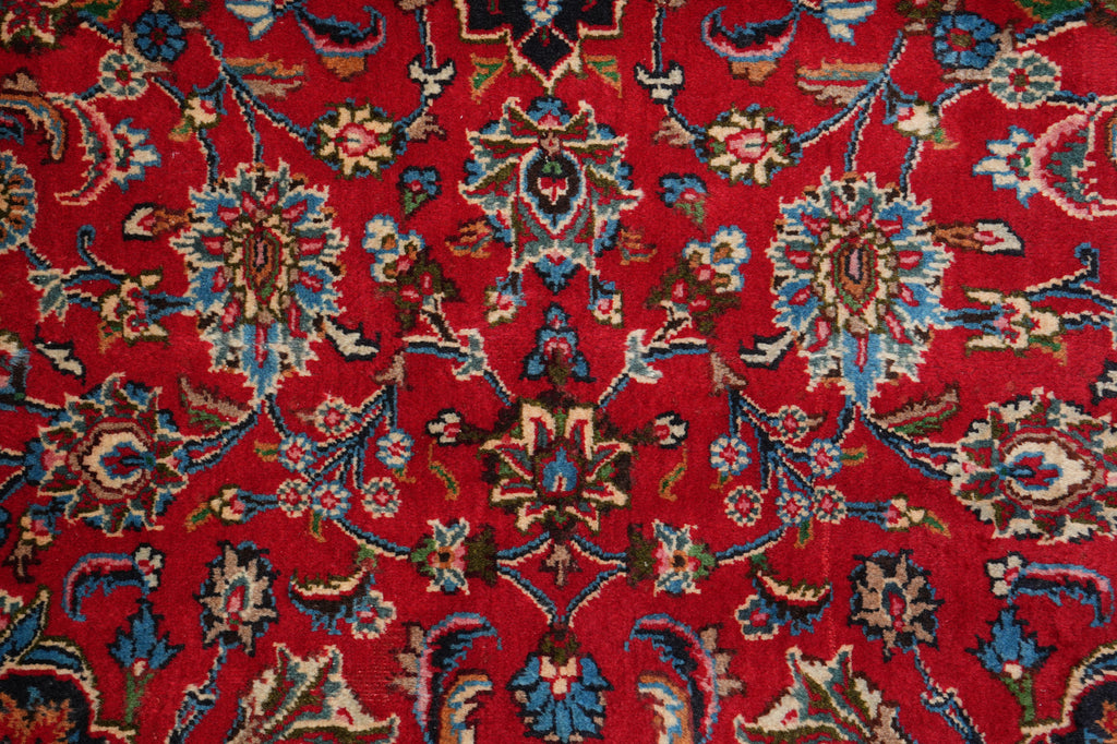 9.9 x 12 Persian Kashan Mashad Rug Classic Traditional Red Blue #F-4572