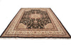Load image into Gallery viewer, 8.6 x 11.6 Wool and Silk Handmade Tabriz Rug Black
