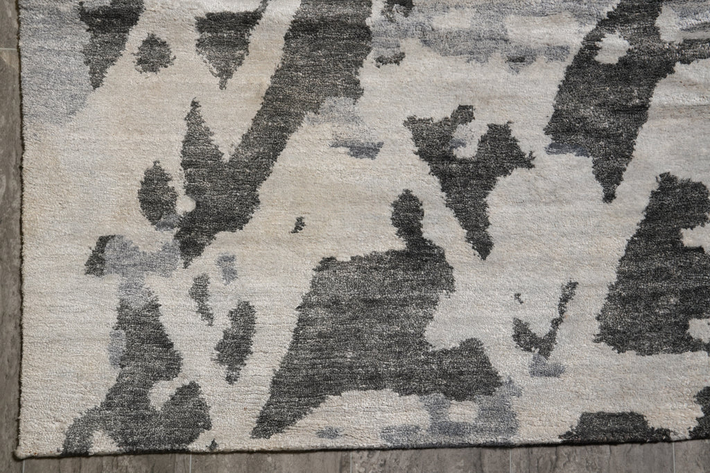 10 x 14 Quality Handmade Modern Rug Gray Wool and Silk #F-4573