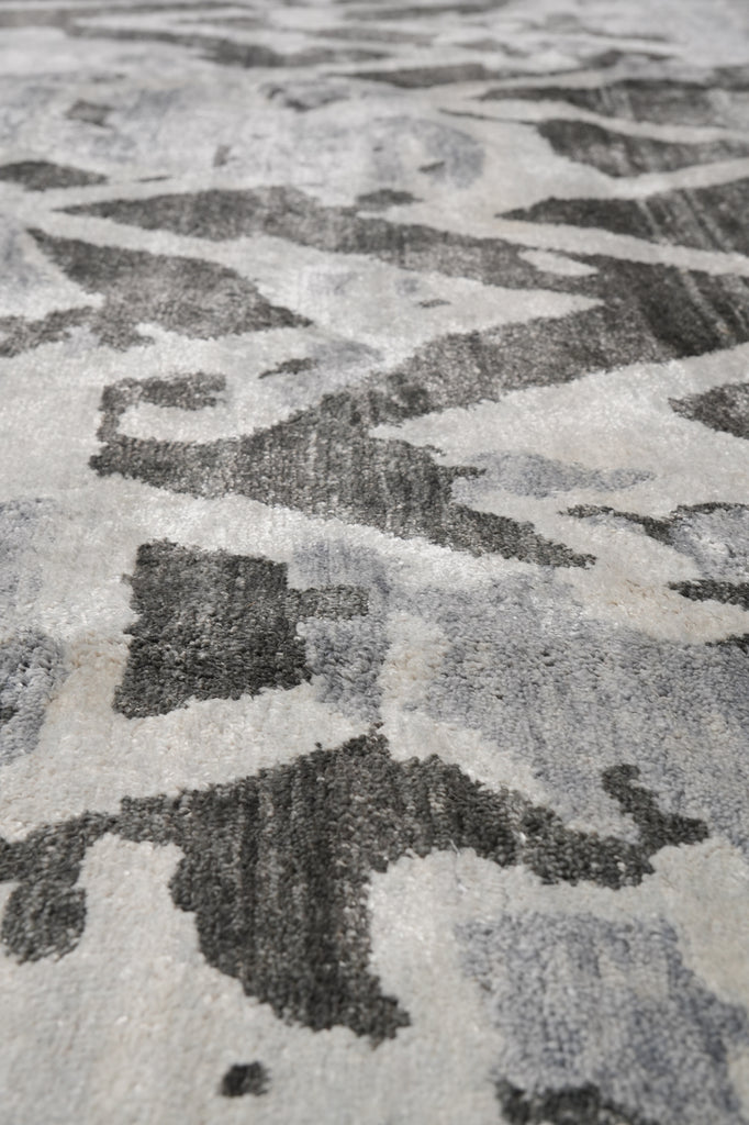 10 x 14 Quality Handmade Modern Rug Gray Wool and Silk #F-4573