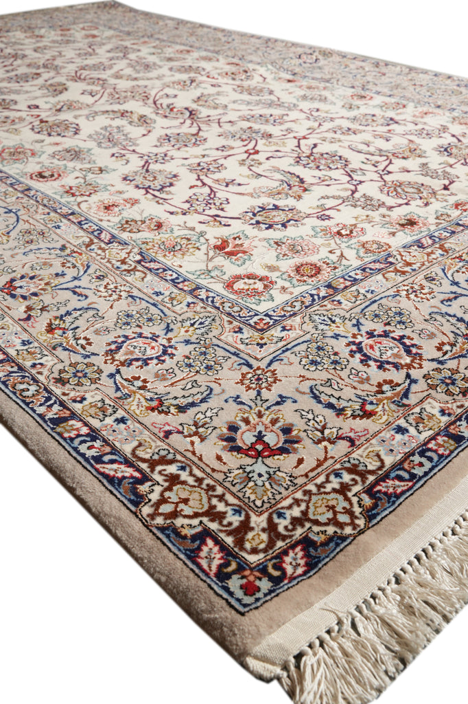 5 x 7.8 SIGNED Authentic Persian Esfahan Rug Wool and Silk on Silk 500 KPSI #PIX-16884