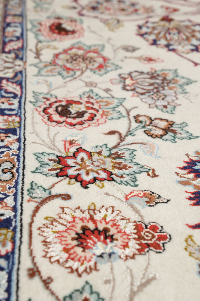 5 x 7.8 SIGNED Authentic Persian Esfahan Rug Wool and Silk on Silk 500 KPSI #PIX-16884