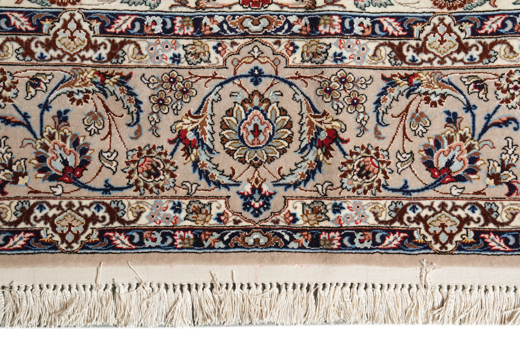 5 x 7.8 SIGNED Authentic Persian Esfahan Rug Wool and Silk on Silk 500 KPSI #PIX-16884