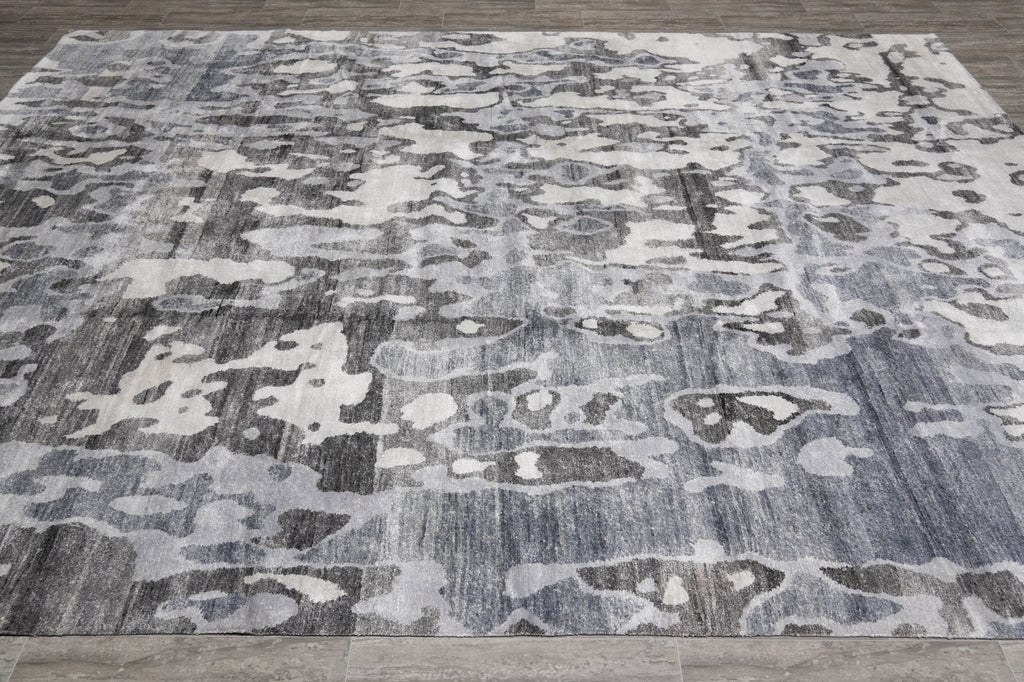9 x 12 Contemporary Handmade Quality Rug Gray #F-4574