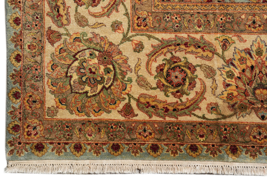 10 x 14 Quality Handamde Jaipur Rug Light Blue and Gold #F-4270