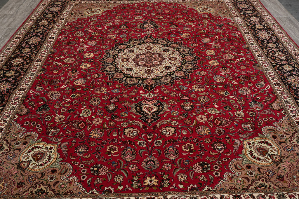 10 x 13.8 High Quality 400 KPSI Authentic Persian Tabriz Rug IRAN #PIX-13087