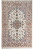 Load image into Gallery viewer, A traditional oriental area rug with an intricate floral and geometric pattern, featuring a central medallion, ornate borders, and fringed edges.