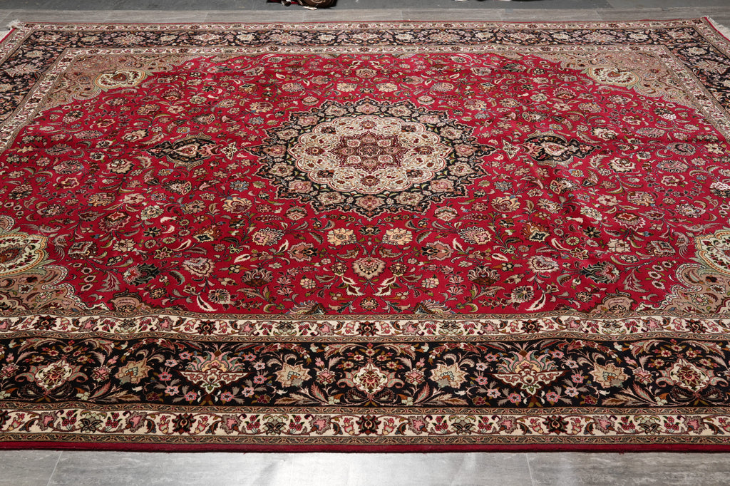 10 x 13.8 High Quality 400 KPSI Authentic Persian Tabriz Rug IRAN #PIX-13087