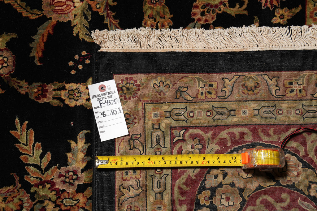 8 x 10 Quality Jaipur Rug Lustrous Dense Wool Black Burgudny #F-4575