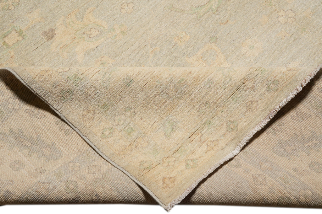 9 x 11.8 Soft Light Green Transitional Chobi Zigler Rug #PIX-28485