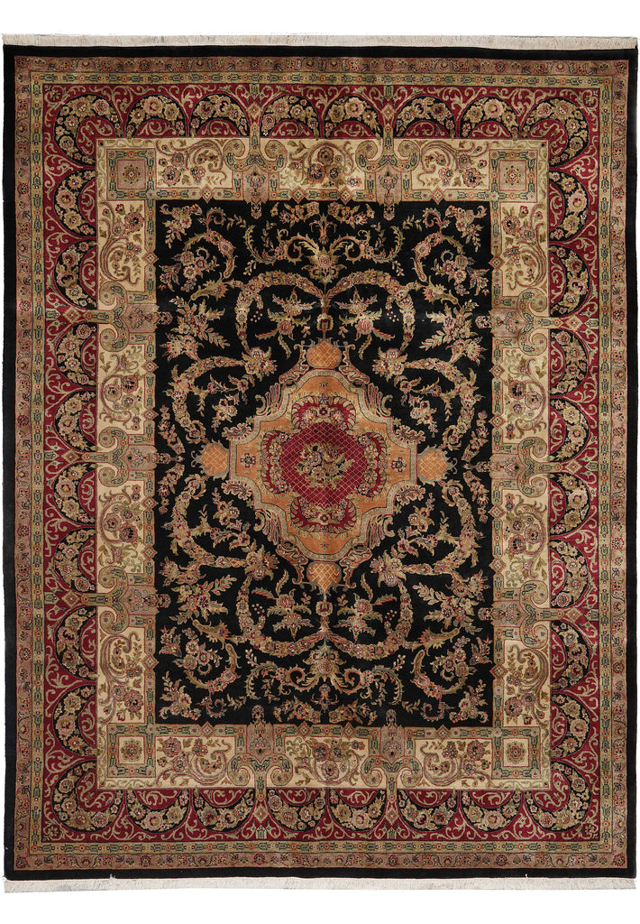 8 x 10 Quality Jaipur Rug Lustrous Dense Wool Black Burgudny