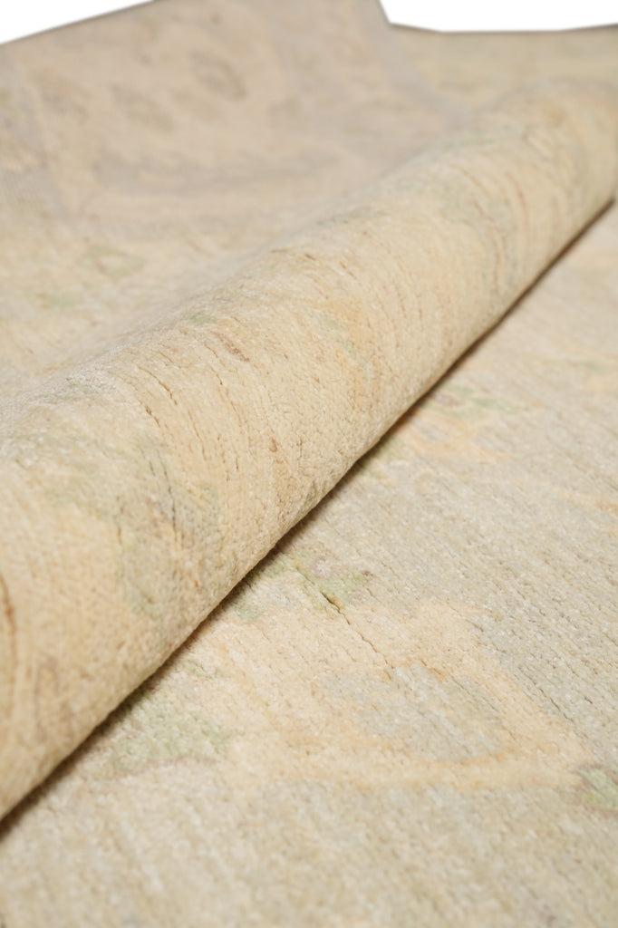 9 x 11.8 Soft Light Green Transitional Chobi Zigler Rug #PIX-28485