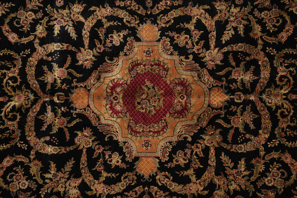 8 x 10 Quality Jaipur Rug Lustrous Dense Wool Black Burgudny #F-4575
