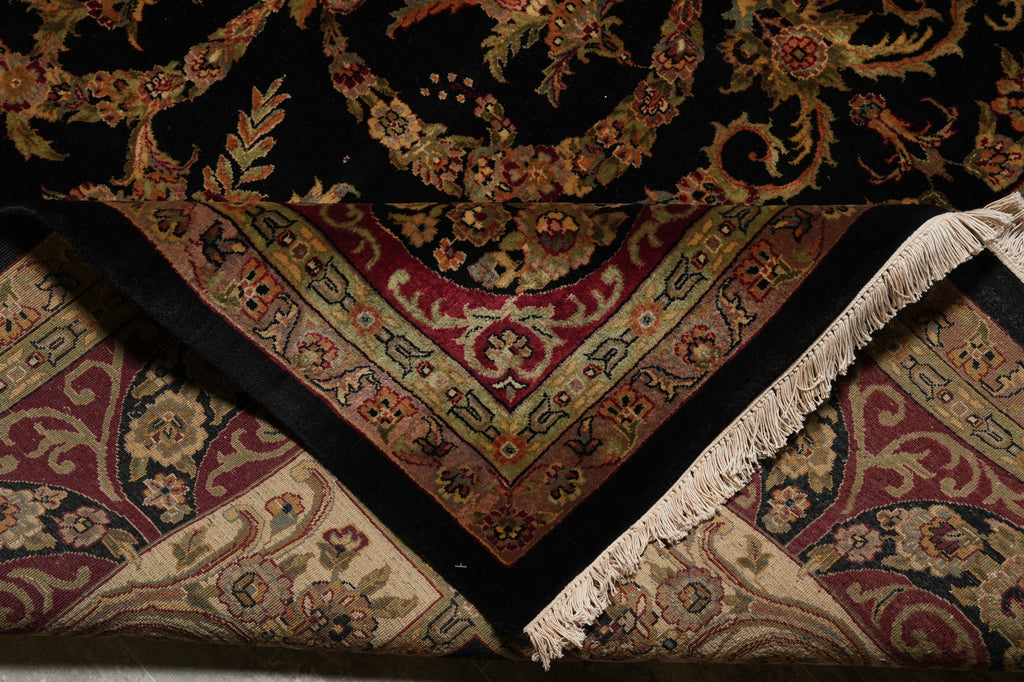 8 x 10 Quality Jaipur Rug Lustrous Dense Wool Black Burgudny #F-4575