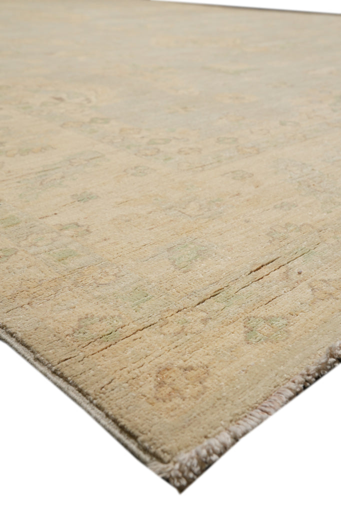 9 x 11.8 Soft Light Green Transitional Chobi Zigler Rug #PIX-28485