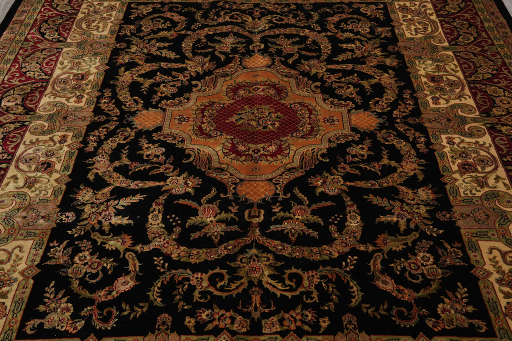 8 x 10 Quality Jaipur Rug Lustrous Dense Wool Black Burgudny #F-4575